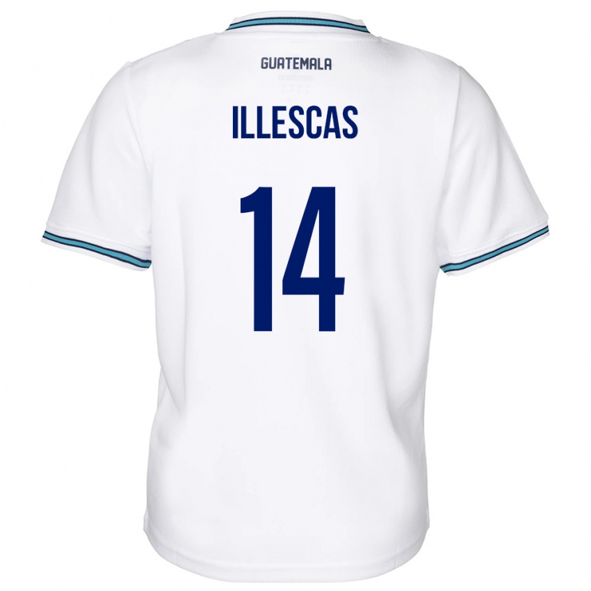 Niño Camiseta Guatemala Kevin Illescas #14 Blanco 1ª Equipación 24-26 La Camisa