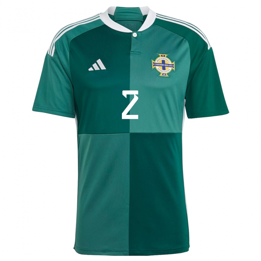 Niño Camiseta Irlanda Del Norte Brodie Spencer #2 Verde 1ª Equipación 24-26 La Camisa