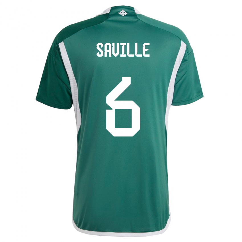 Niño Camiseta Irlanda Del Norte George Saville #6 Verde 1ª Equipación 24-26 La Camisa