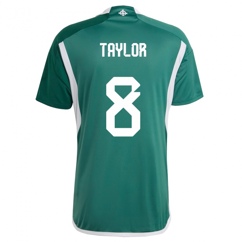 Niño Camiseta Irlanda Del Norte Dale Taylor #8 Verde 1ª Equipación 24-26 La Camisa