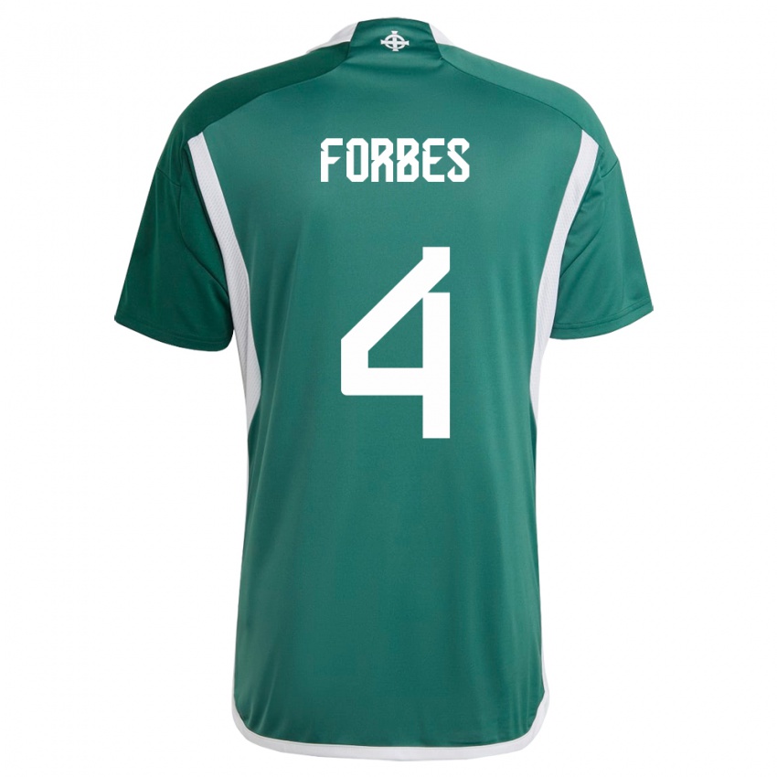 Niño Camiseta Irlanda Del Norte Michael Forbes #4 Verde 1ª Equipación 24-26 La Camisa