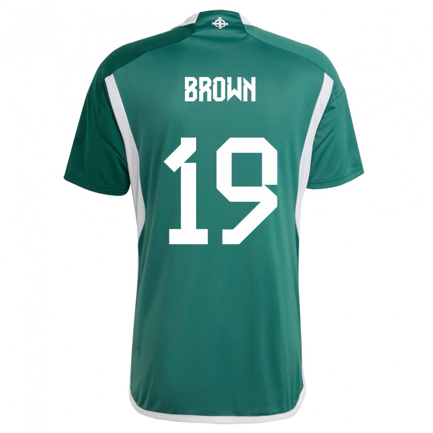 Niño Camiseta Irlanda Del Norte Sean Brown #19 Verde 1ª Equipación 24-26 La Camisa