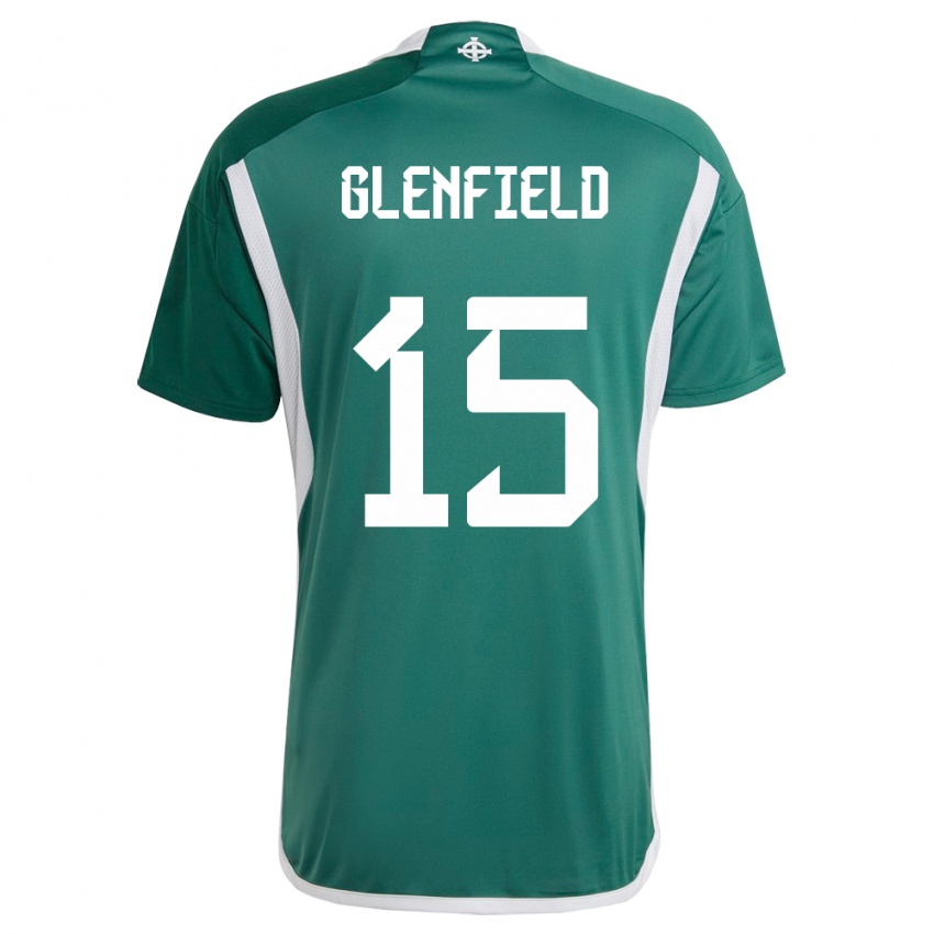 Niño Camiseta Irlanda Del Norte Sam Glenfield #15 Verde 1ª Equipación 24-26 La Camisa