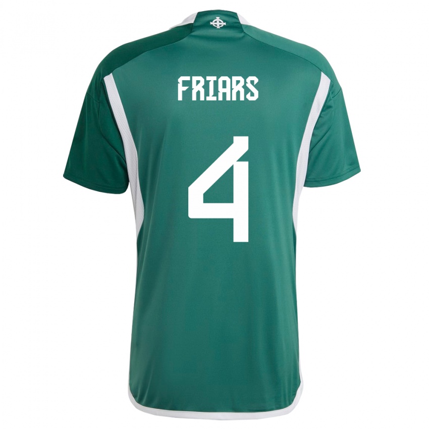 Niño Camiseta Irlanda Del Norte Alfie Friars #4 Verde 1ª Equipación 24-26 La Camisa