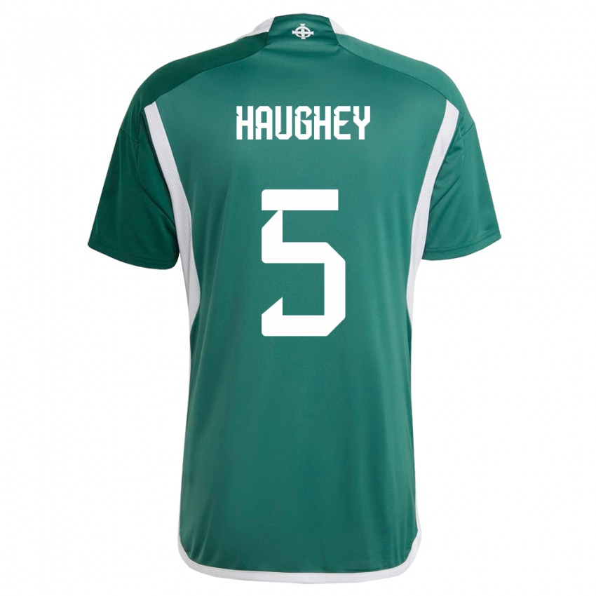 Niño Camiseta Irlanda Del Norte Conor Haughey #5 Verde 1ª Equipación 24-26 La Camisa