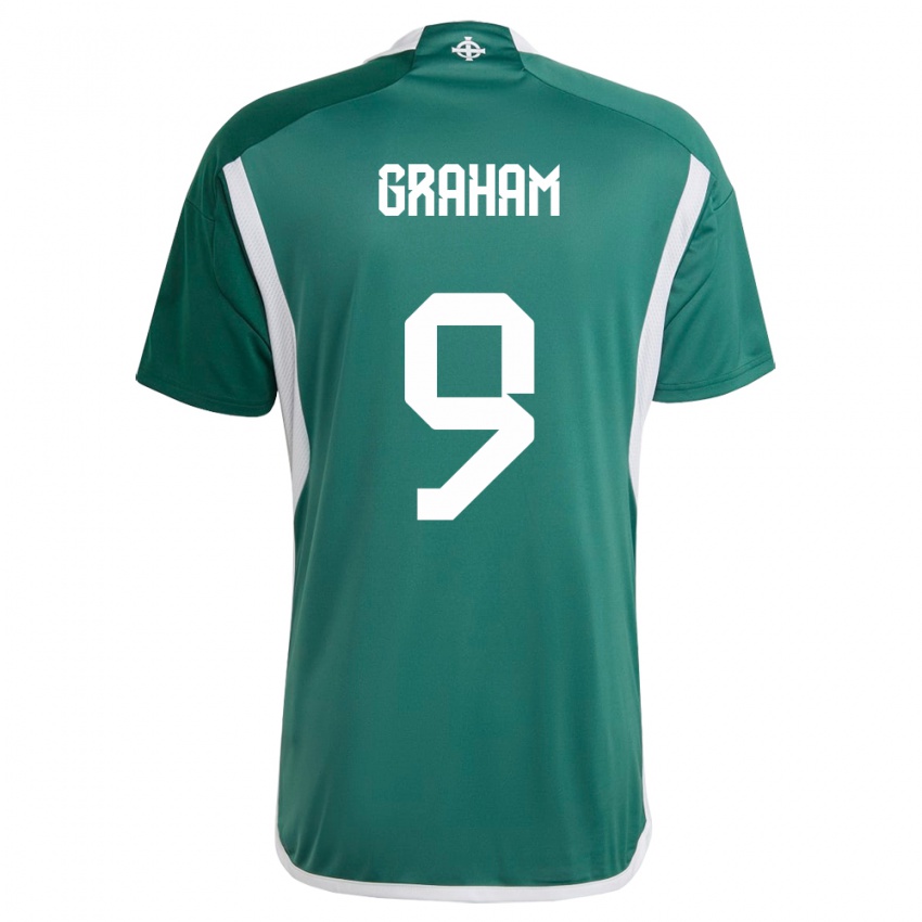 Niño Camiseta Irlanda Del Norte Braiden Graham #9 Verde 1ª Equipación 24-26 La Camisa