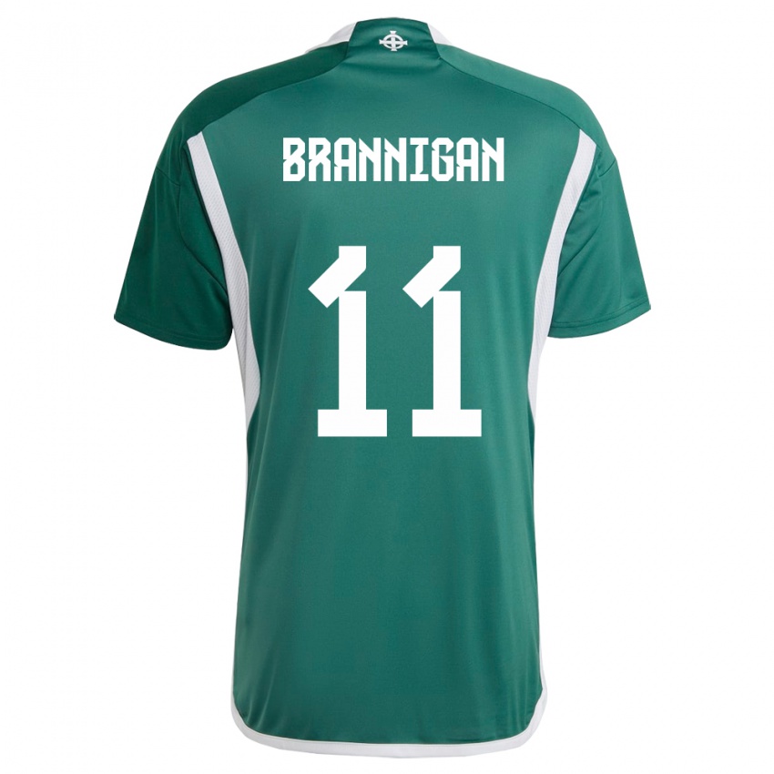 Niño Camiseta Irlanda Del Norte Cole Brannigan #11 Verde 1ª Equipación 24-26 La Camisa