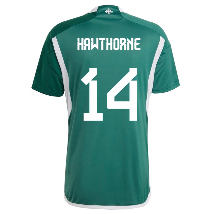 Niño Camiseta Irlanda Del Norte Keevan Hawthorne #14 Verde 1ª Equipación 24-26 La Camisa