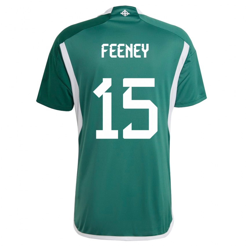 Niño Camiseta Irlanda Del Norte George Feeney #15 Verde 1ª Equipación 24-26 La Camisa