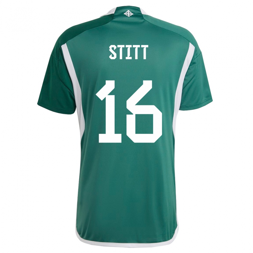 Niño Camiseta Irlanda Del Norte Dylan Stitt #16 Verde 1ª Equipación 24-26 La Camisa