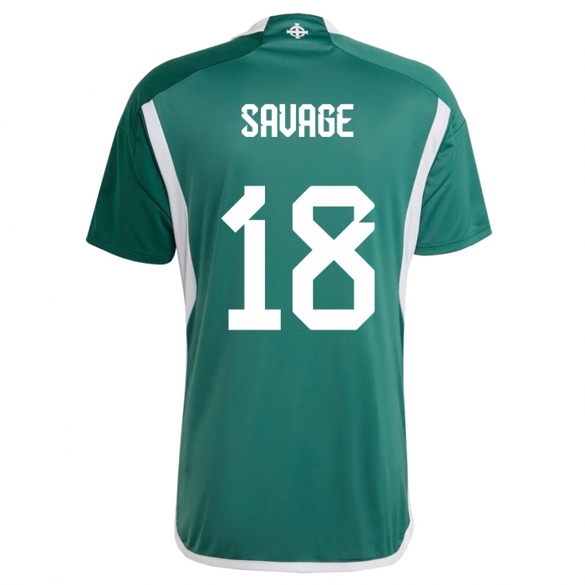 Niño Camiseta Irlanda Del Norte Troy Savage #18 Verde 1ª Equipación 24-26 La Camisa