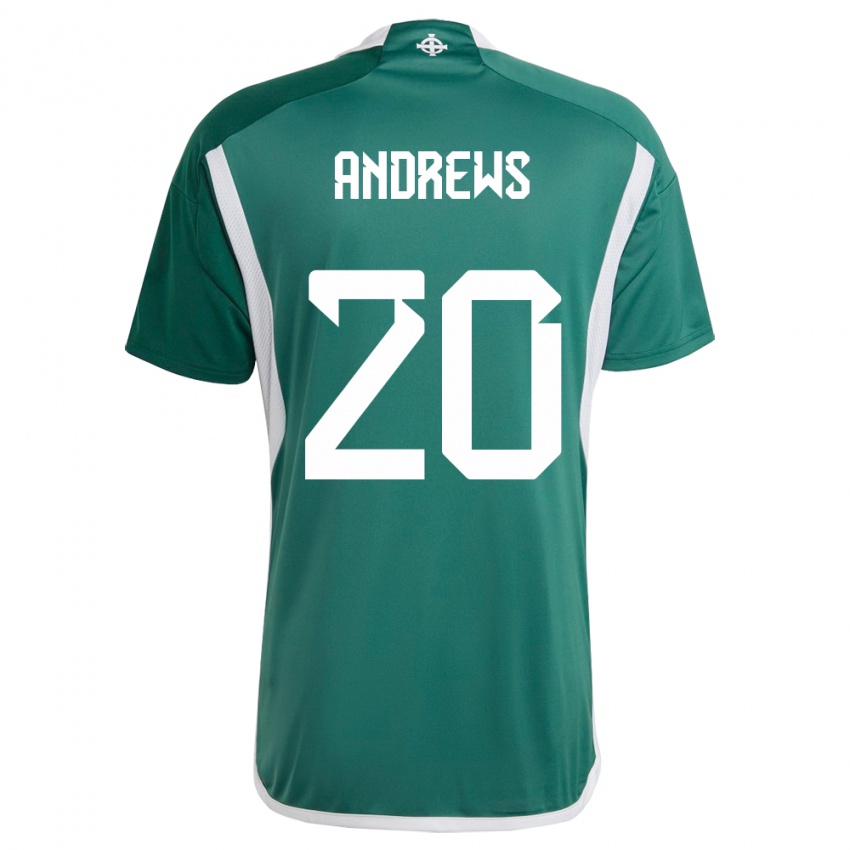 Niño Camiseta Irlanda Del Norte Joely Andrews #20 Verde 1ª Equipación 24-26 La Camisa