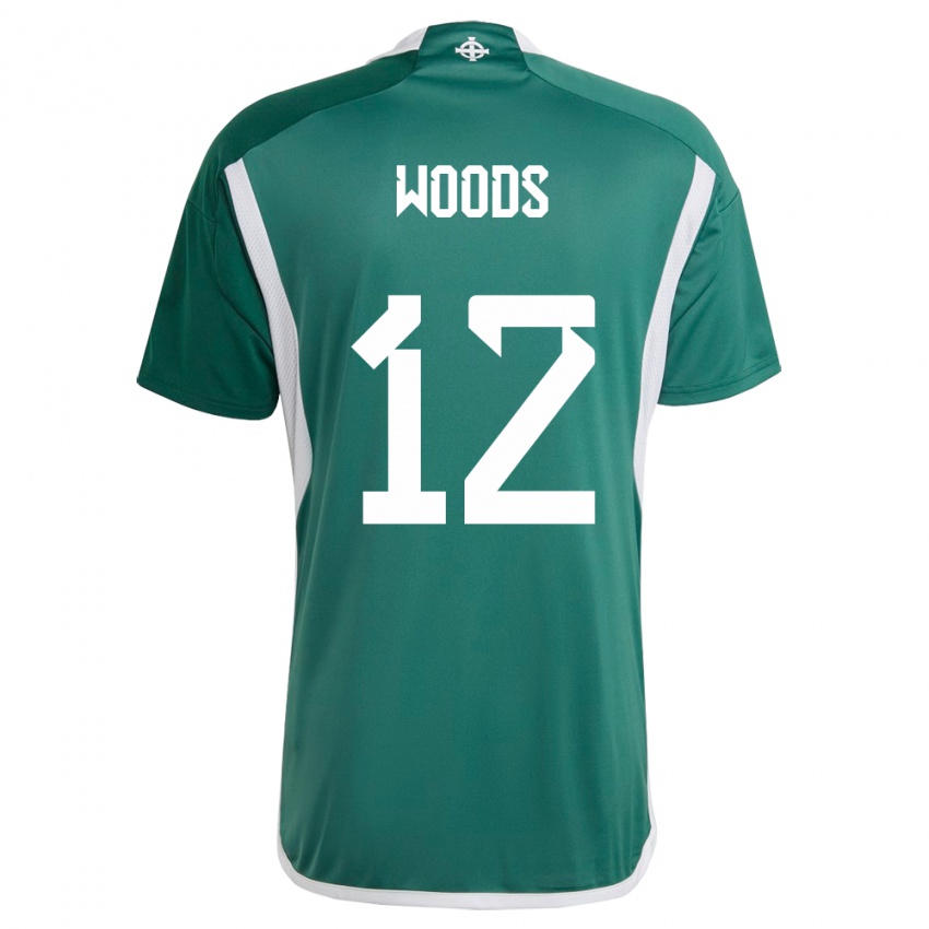 Niño Camiseta Irlanda Del Norte Lilie Woods #12 Verde 1ª Equipación 24-26 La Camisa