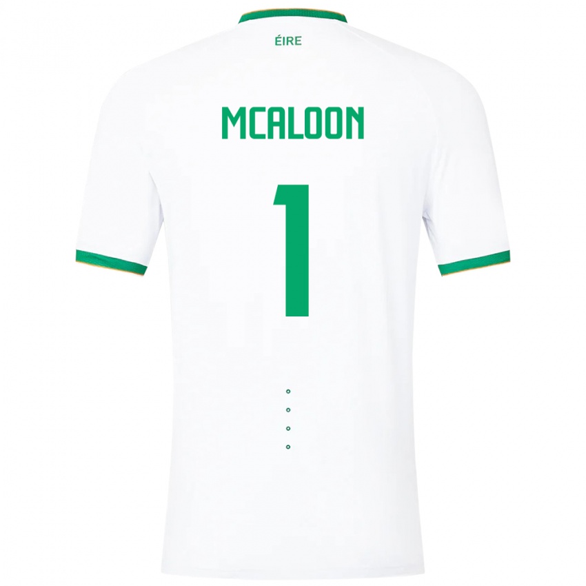 Niño Camiseta Irlanda Naoisha Mcaloon #1 Blanco 2ª Equipación 24-26 La Camisa