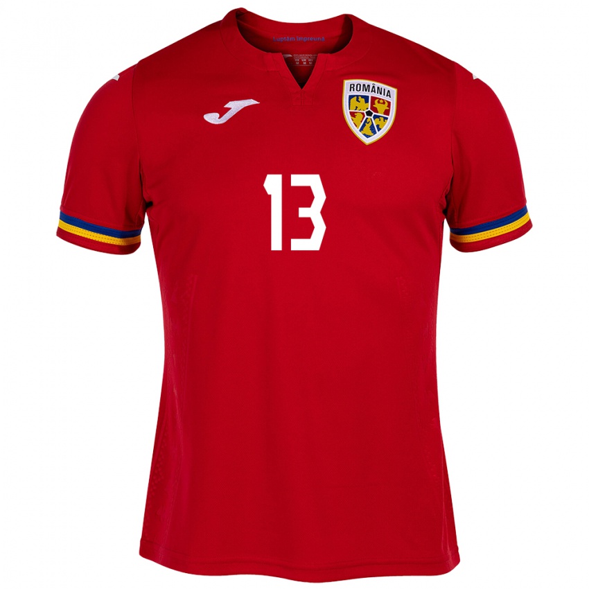 Niño Camiseta Rumania Valentin Mihăilă #13 Rojo 2ª Equipación 24-26 La Camisa