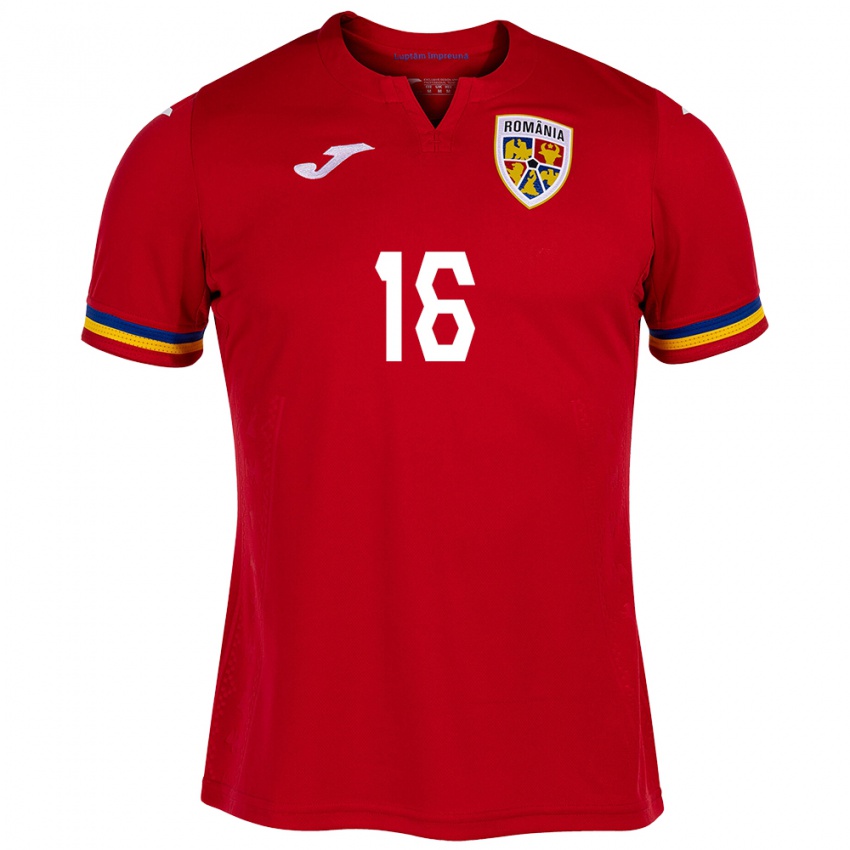 Niño Camiseta Rumania Marian Danciu #16 Rojo 2ª Equipación 24-26 La Camisa