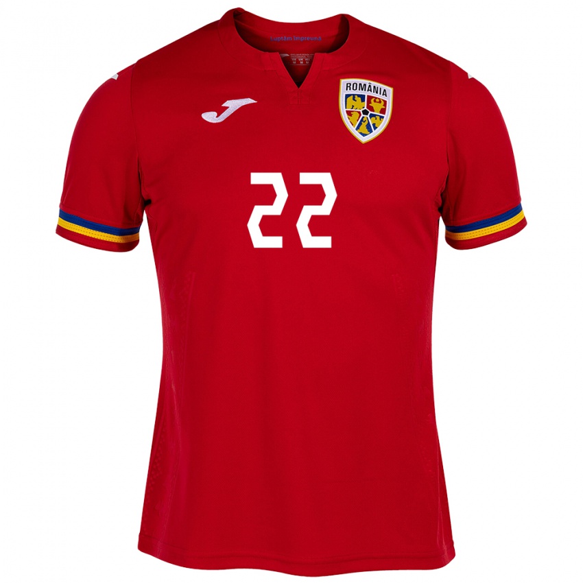 Niño Camiseta Rumania Vasile Mogoș #22 Rojo 2ª Equipación 24-26 La Camisa