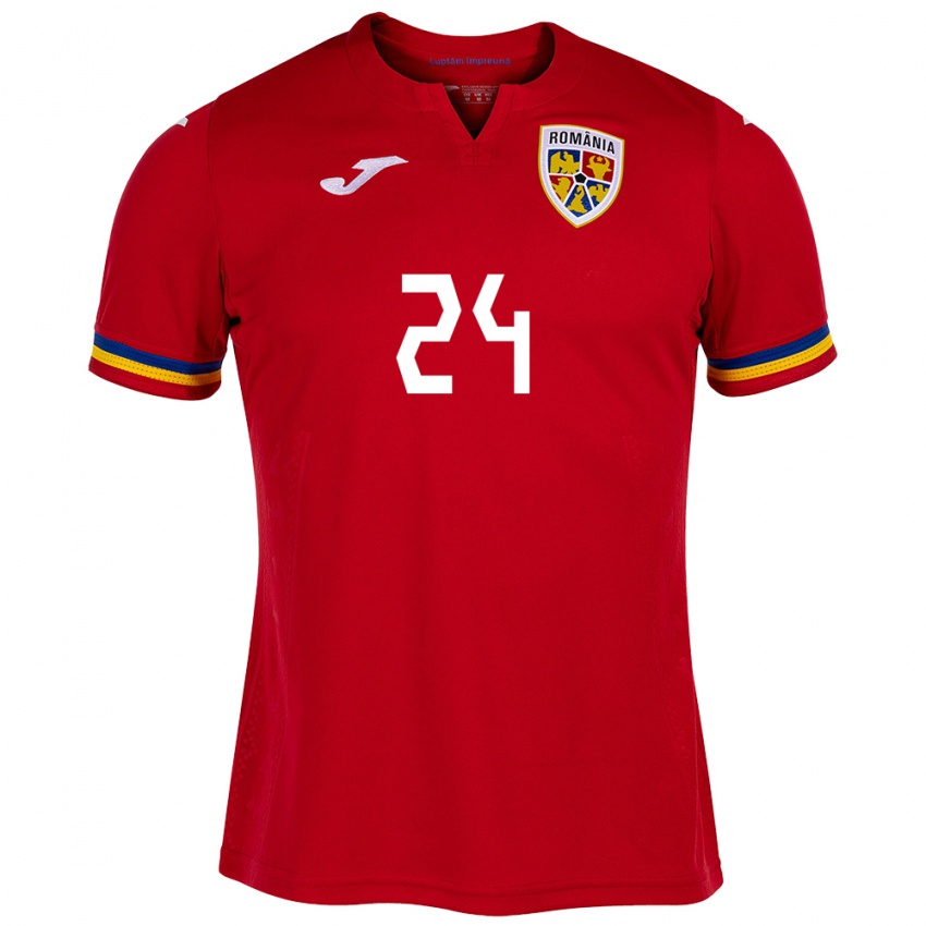 Niño Camiseta Rumania Mădălina Tătar #24 Rojo 2ª Equipación 24-26 La Camisa