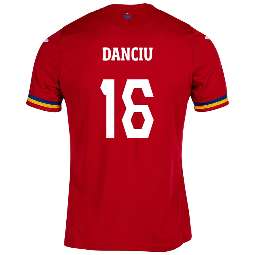 Niño Camiseta Rumania Marian Danciu #16 Rojo 2ª Equipación 24-26 La Camisa