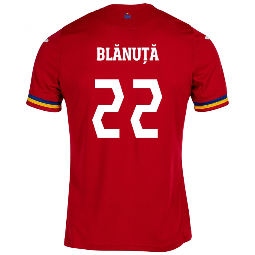 Niño Camiseta Rumania Vladislav Blănuță #22 Rojo 2ª Equipación 24-26 La Camisa