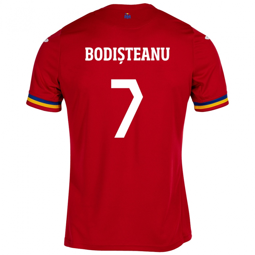 Niño Camiseta Rumania Ștefan Bodișteanu #7 Rojo 2ª Equipación 24-26 La Camisa