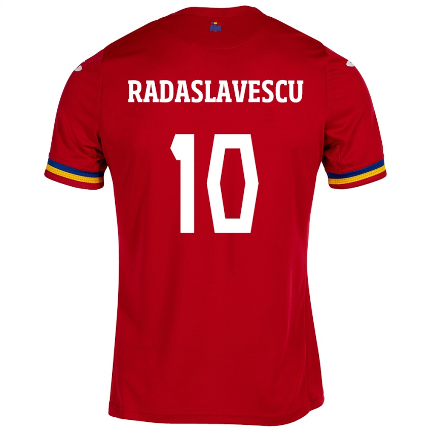 Niño Camiseta Rumania Eduard Radaslavescu #10 Rojo 2ª Equipación 24-26 La Camisa