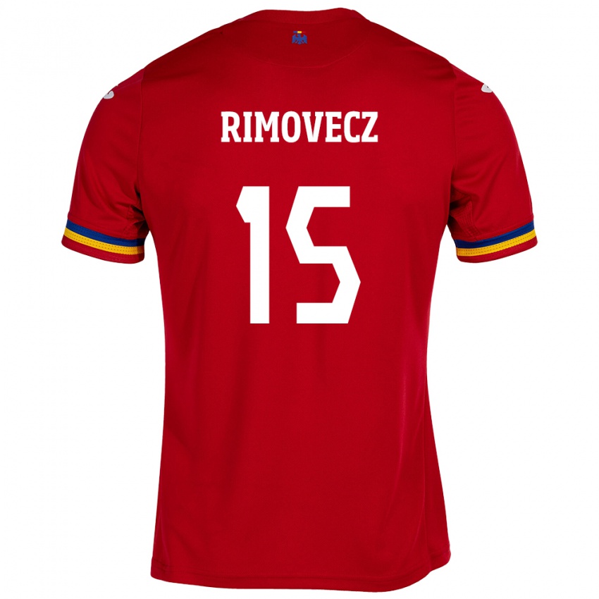 Niño Camiseta Rumania Sergiu Rimovecz #15 Rojo 2ª Equipación 24-26 La Camisa