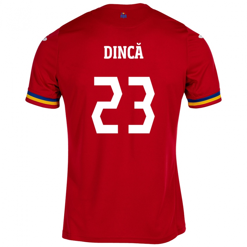 Niño Camiseta Rumania David Dincă #23 Rojo 2ª Equipación 24-26 La Camisa