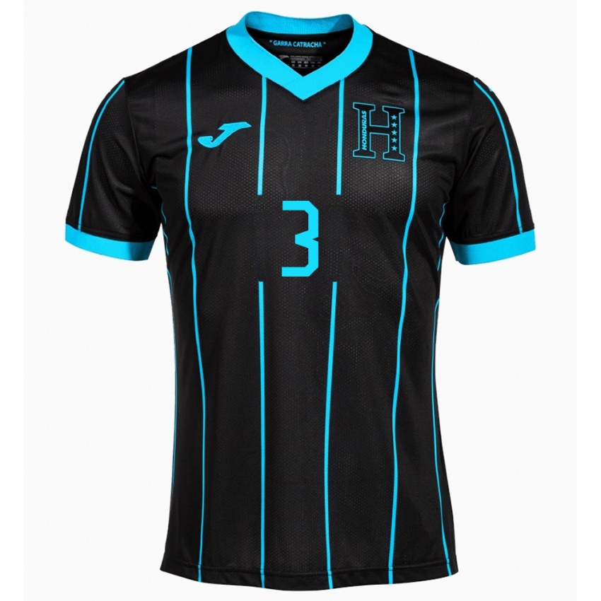 Niño Camiseta Honduras Marcelo Santos #3 Negro 2ª Equipación 24-26 La Camisa