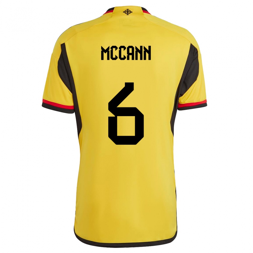 Niño Camiseta Irlanda Del Norte Charlie Mccann #6 Blanco 2ª Equipación 24-26 La Camisa