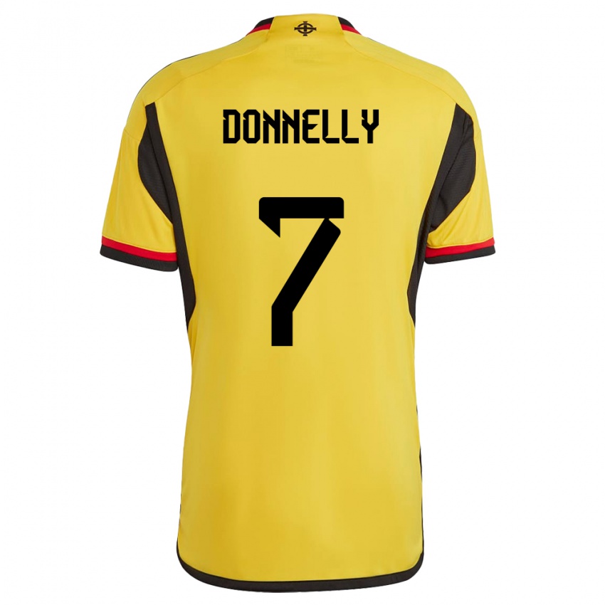 Niño Camiseta Irlanda Del Norte Caolan Donnelly #7 Blanco 2ª Equipación 24-26 La Camisa