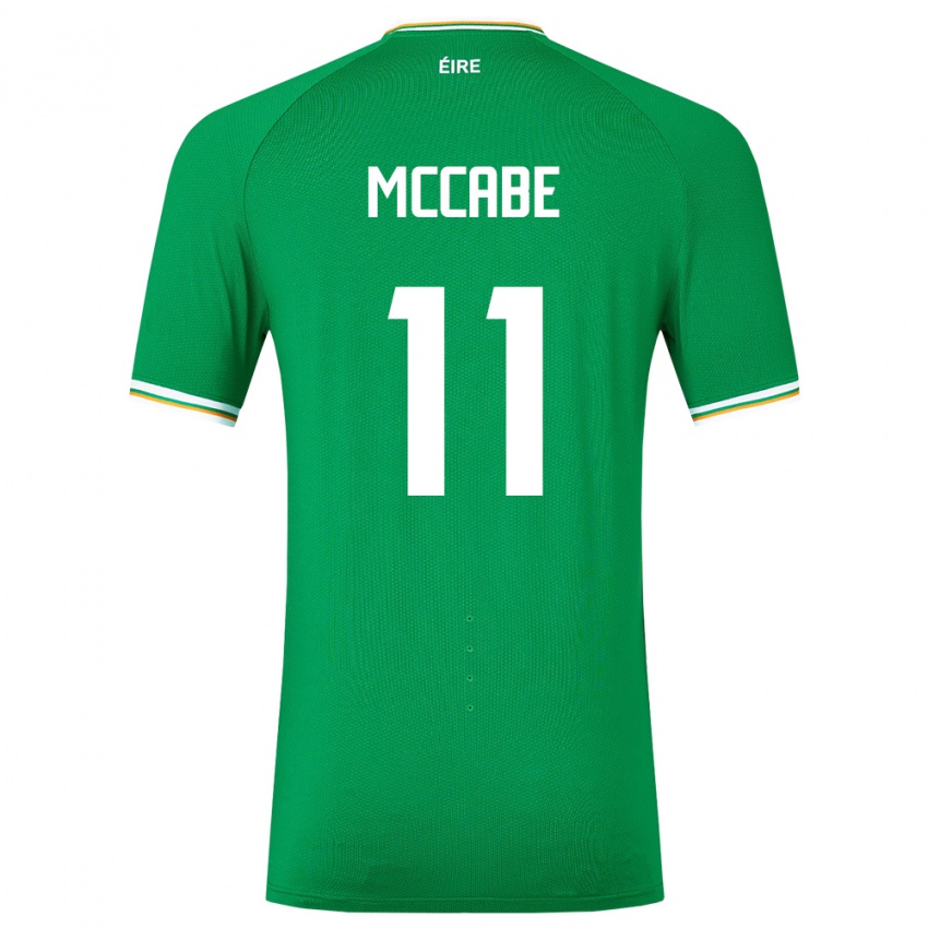 Hombre Camiseta Irlanda Katie Mccabe #11 Verde 1ª Equipación 24-26 La Camisa
