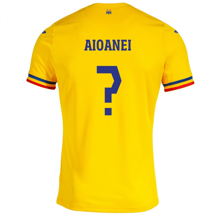 Hombre Camiseta Rumania Mario Aioanei #0 Amarillo 1ª Equipación 24-26 La Camisa