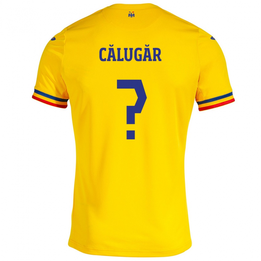 Hombre Camiseta Rumania Răzvan Călugăr #0 Amarillo 1ª Equipación 24-26 La Camisa