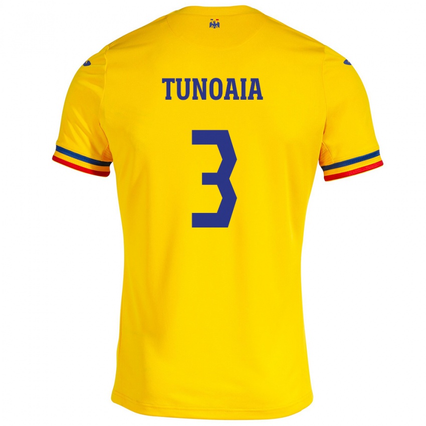 Hombre Camiseta Rumania Alexandra Tunoaia #3 Amarillo 1ª Equipación 24-26 La Camisa