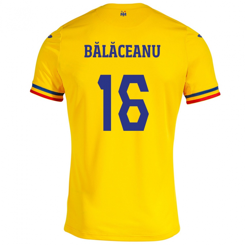 Hombre Camiseta Rumania Ioana Bălăceanu #16 Amarillo 1ª Equipación 24-26 La Camisa