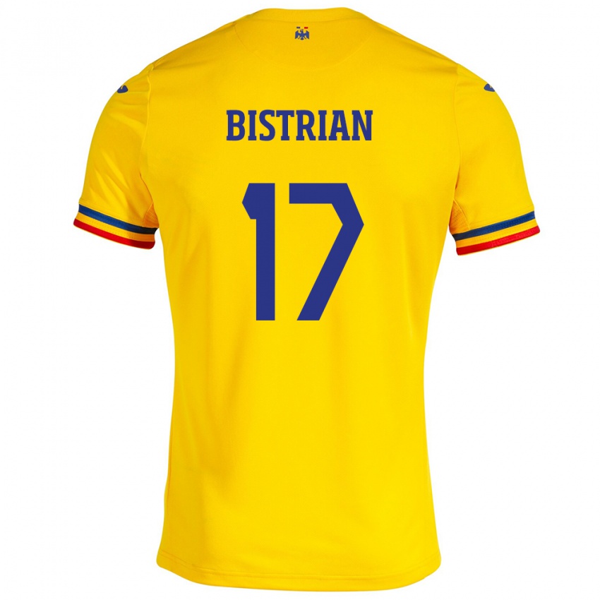 Hombre Camiseta Rumania Claudia Bistrian #17 Amarillo 1ª Equipación 24-26 La Camisa