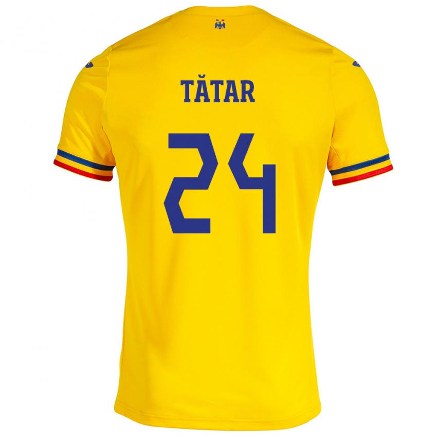 Hombre Camiseta Rumania Mădălina Tătar #24 Amarillo 1ª Equipación 24-26 La Camisa