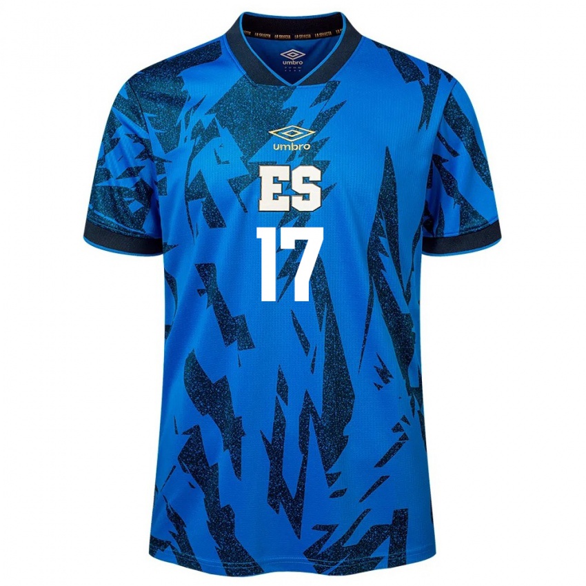 Hombre Camiseta El Salvador Eduardo Rivas #17 Azul 1ª Equipación 24-26 La Camisa