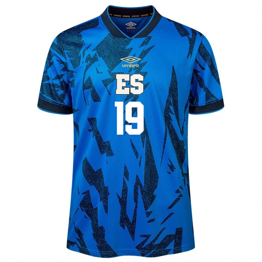 Hombre Camiseta El Salvador Alejandro Henríquez #19 Azul 1ª Equipación 24-26 La Camisa