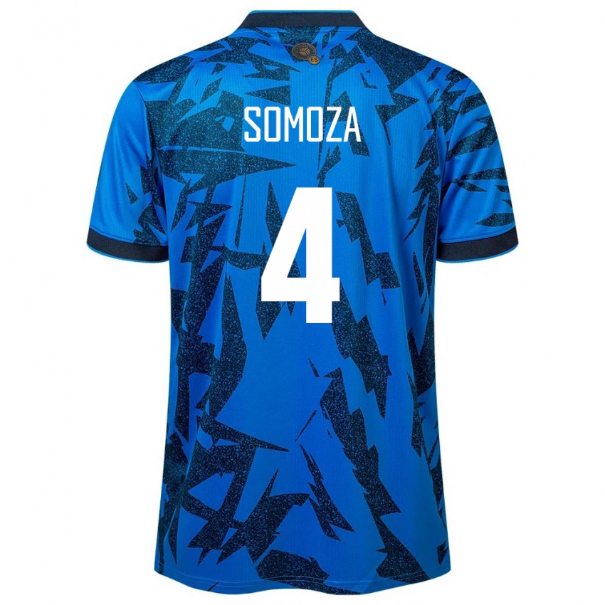 Hombre Camiseta El Salvador Néstor Somoza #4 Azul 1ª Equipación 24-26 La Camisa