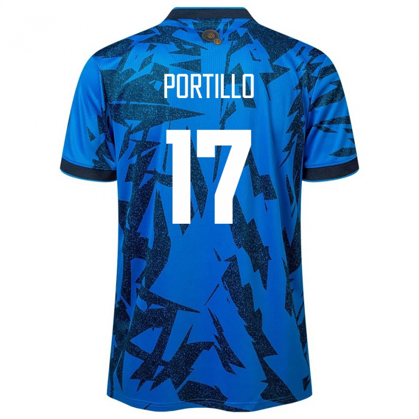 Hombre Camiseta El Salvador Anderson Portillo #17 Azul 1ª Equipación 24-26 La Camisa