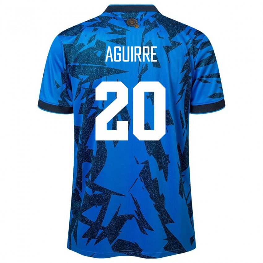 Hombre Camiseta El Salvador Jonathan Aguirre #20 Azul 1ª Equipación 24-26 La Camisa