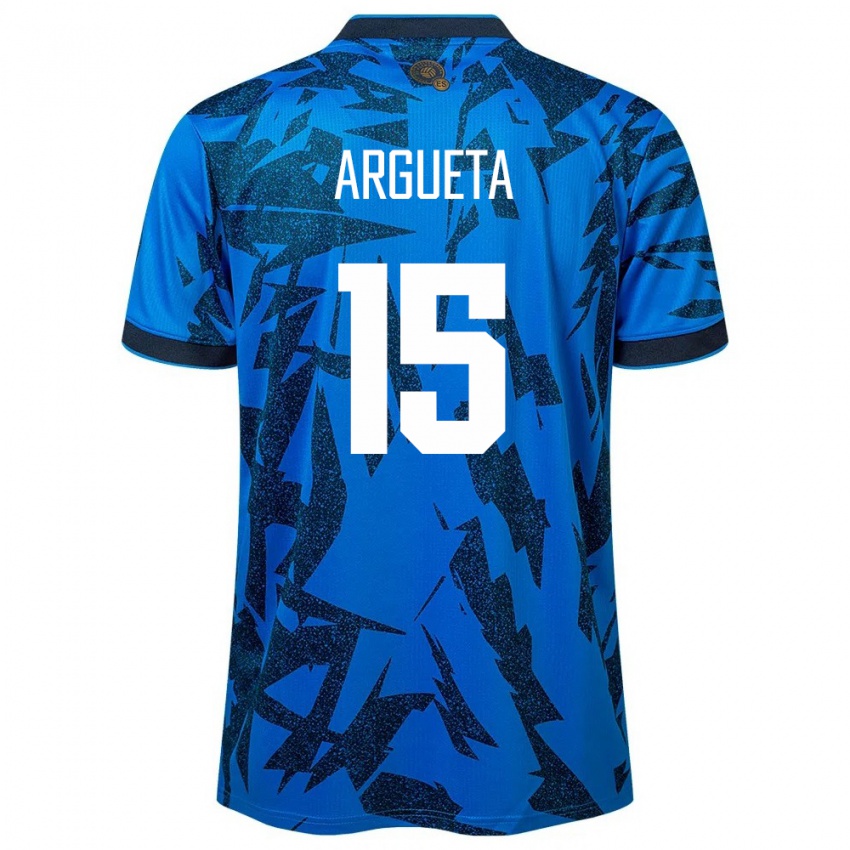 Hombre Camiseta El Salvador Germán Argueta #15 Azul 1ª Equipación 24-26 La Camisa