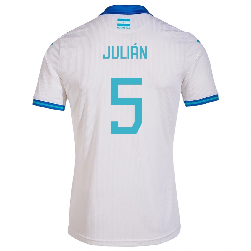 Hombre Camiseta Honduras Julián Martínez #5 Blanco 1ª Equipación 24-26 La Camisa