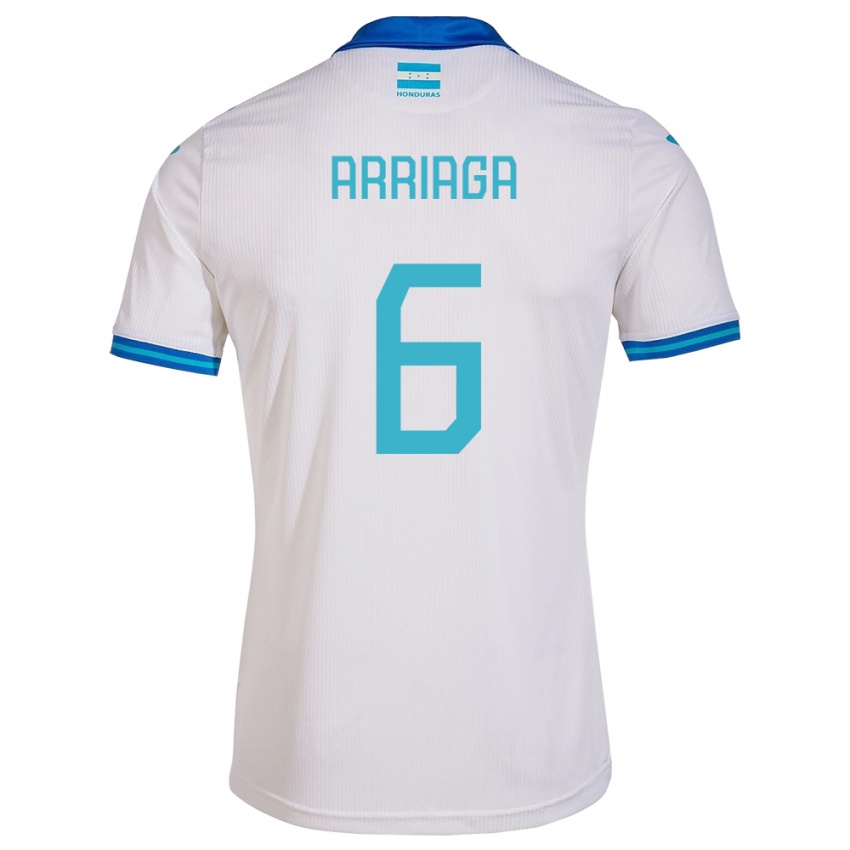 Hombre Camiseta Honduras Javier Arriaga #6 Blanco 1ª Equipación 24-26 La Camisa