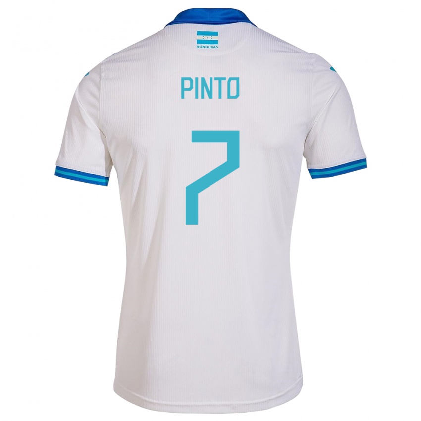 Hombre Camiseta Honduras José Pinto #7 Blanco 1ª Equipación 24-26 La Camisa