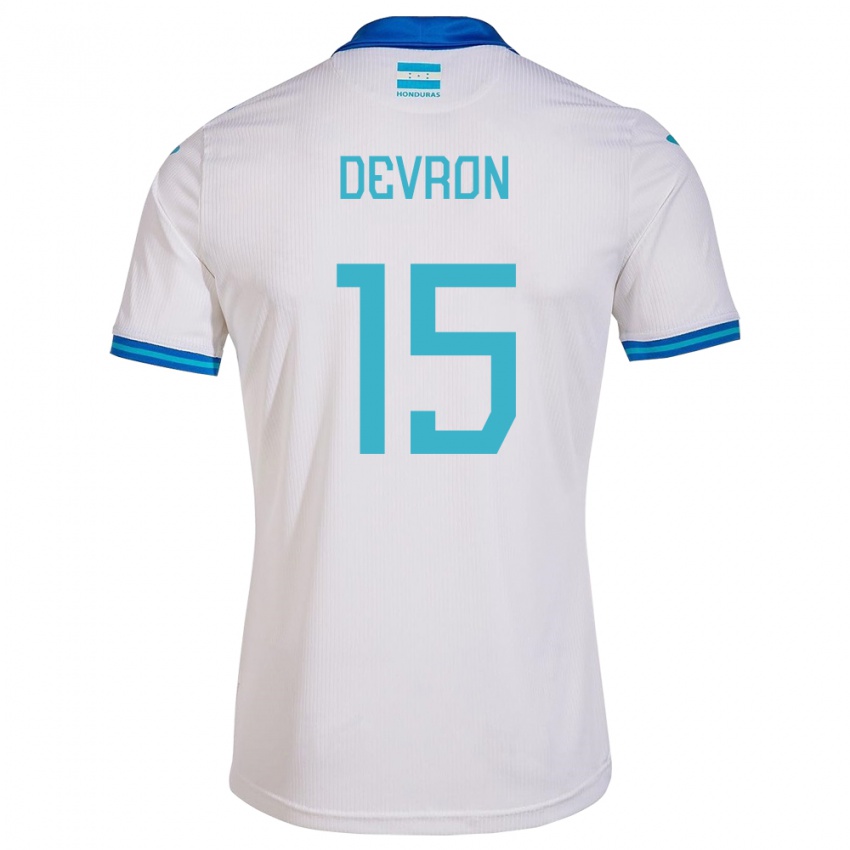 Hombre Camiseta Honduras Devron García #15 Blanco 1ª Equipación 24-26 La Camisa