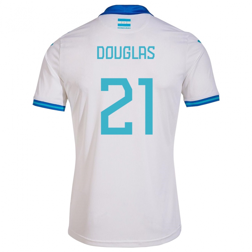 Hombre Camiseta Honduras Douglas Martínez #21 Blanco 1ª Equipación 24-26 La Camisa