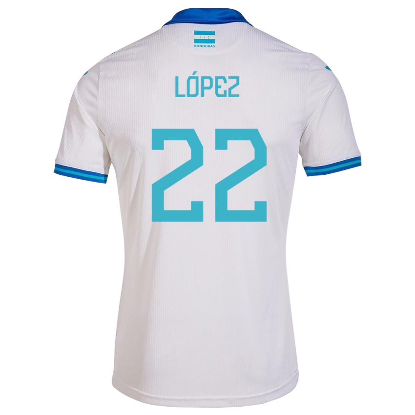 Hombre Camiseta Honduras Luis López #22 Blanco 1ª Equipación 24-26 La Camisa